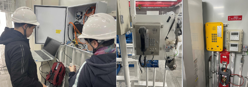 Tin tức công ty mới nhất về Kỹ sư kỹ thuật gỡ lỗi bộ điện thoại trên cần cẩu ở cảng