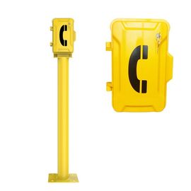 Giá tốt. Điện thoại chống phá hoại màu vàng công nghiệp chống chịu thời tiết với cột và khóa chìa trực tuyến