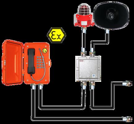 IP67 85dbA Điện thoại chữa cháy với nhôm đúc chết cho môi trường công nghiệp nguy hiểm